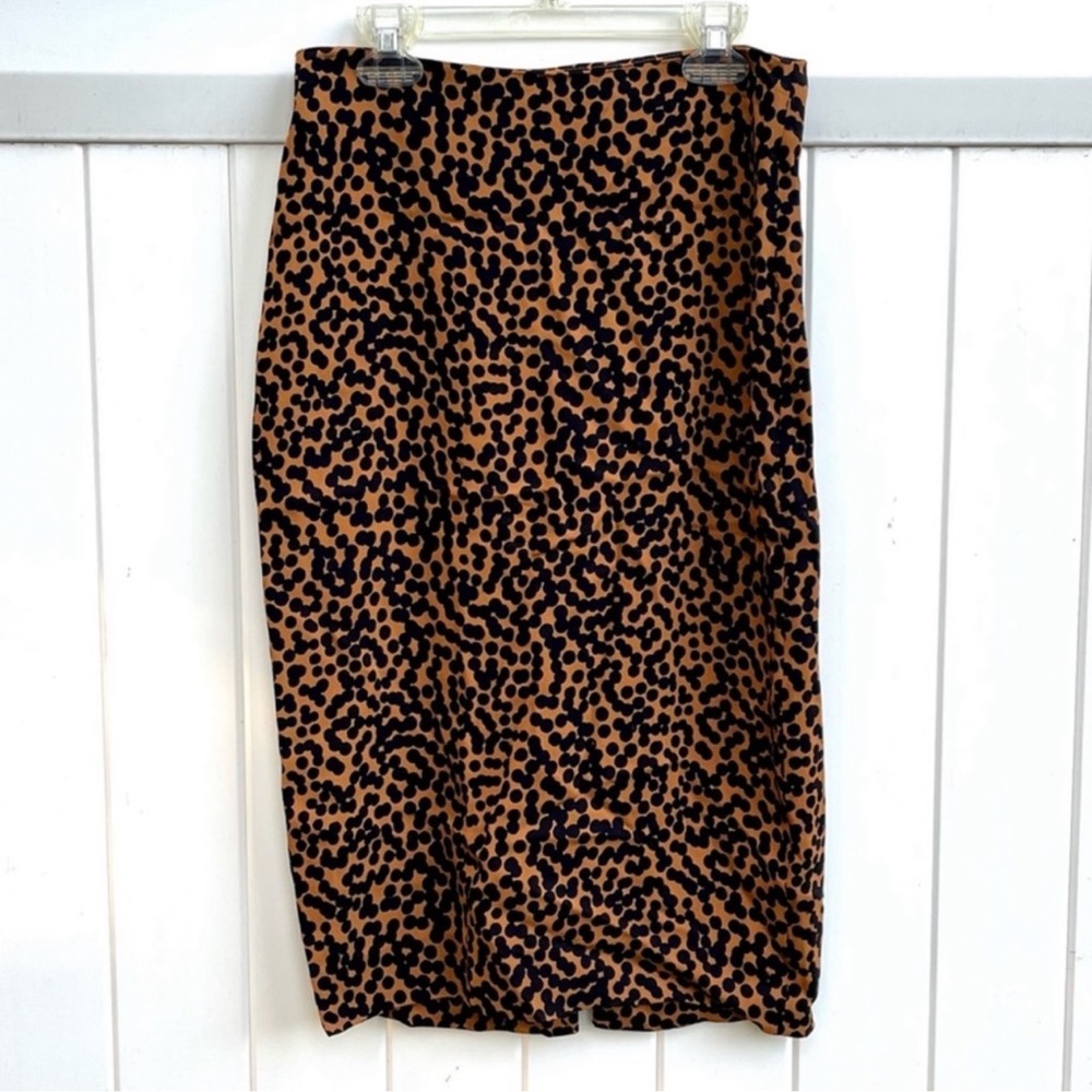 Diane Von Furstenberg Leopard Print Pencil Skirt - Black and Brown